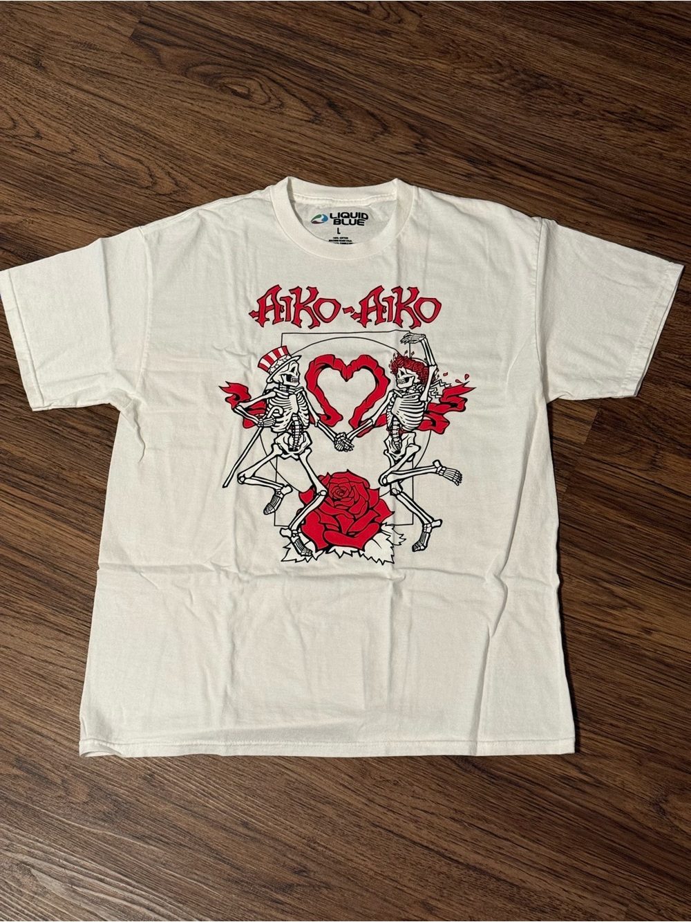 Liquid Blue x Grateful Dead Aiko Aiko Dancing Skeleton Graphic Tee in size L